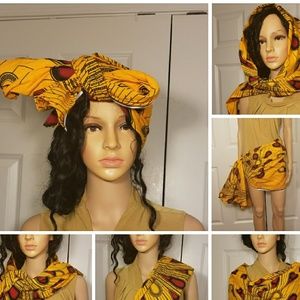 🔥🎉NEW🔥XL African Print Ankara Scarf 100% Cotton
